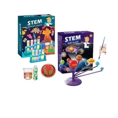 GENERICO - Pack 2 Juegos De Ciencias Experimento Y Pinta Planetas