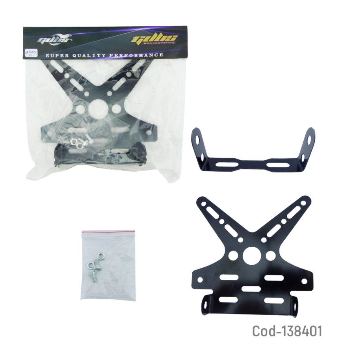 OEM - PORTA PLACA PARA MOTO UNIVERSAL ALUMINIO AJUSTABLE