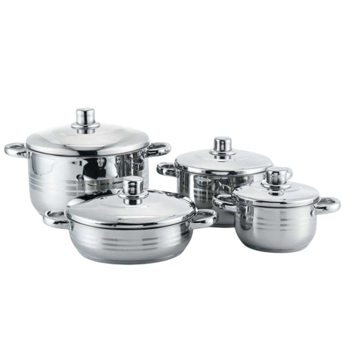 VITTA - Bateria Ollas Oslo Vitta 8 Piezas Acero Inoxidable