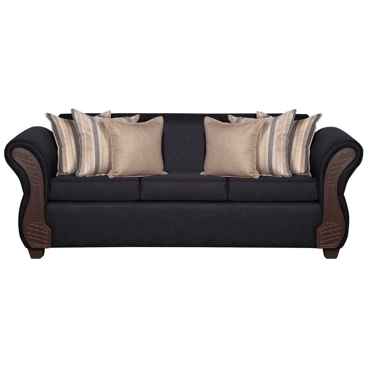 RUZAM MOBEL - SOFA 3 CUERPOS MARSELLA NEGRO