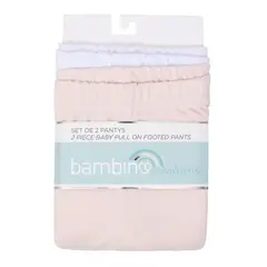 BAMBINO - Set 2 Pantys Blanco Flores Niña 3 - 6 Meses