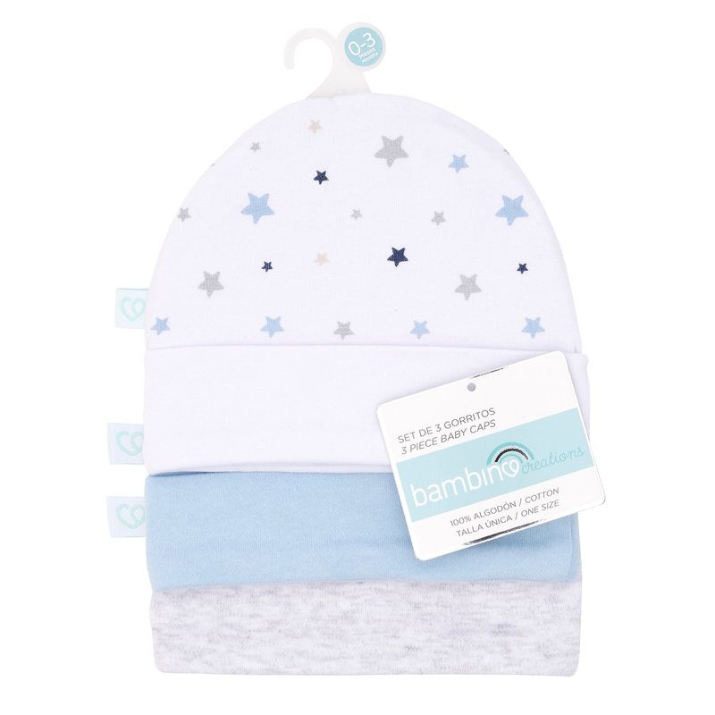 BAMBINO - Set 3 Gorritos Bambino Celeste Estrellas Niño