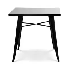 PANDALINO - Mesa Tolix Cuadrada Negra 80x80cm - Industrial, Comedor, Exterior