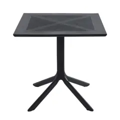 PANDALINO - Mesa Cuadrada Clip Negro 80X80 cm - Terraza, Balcón o Negocio