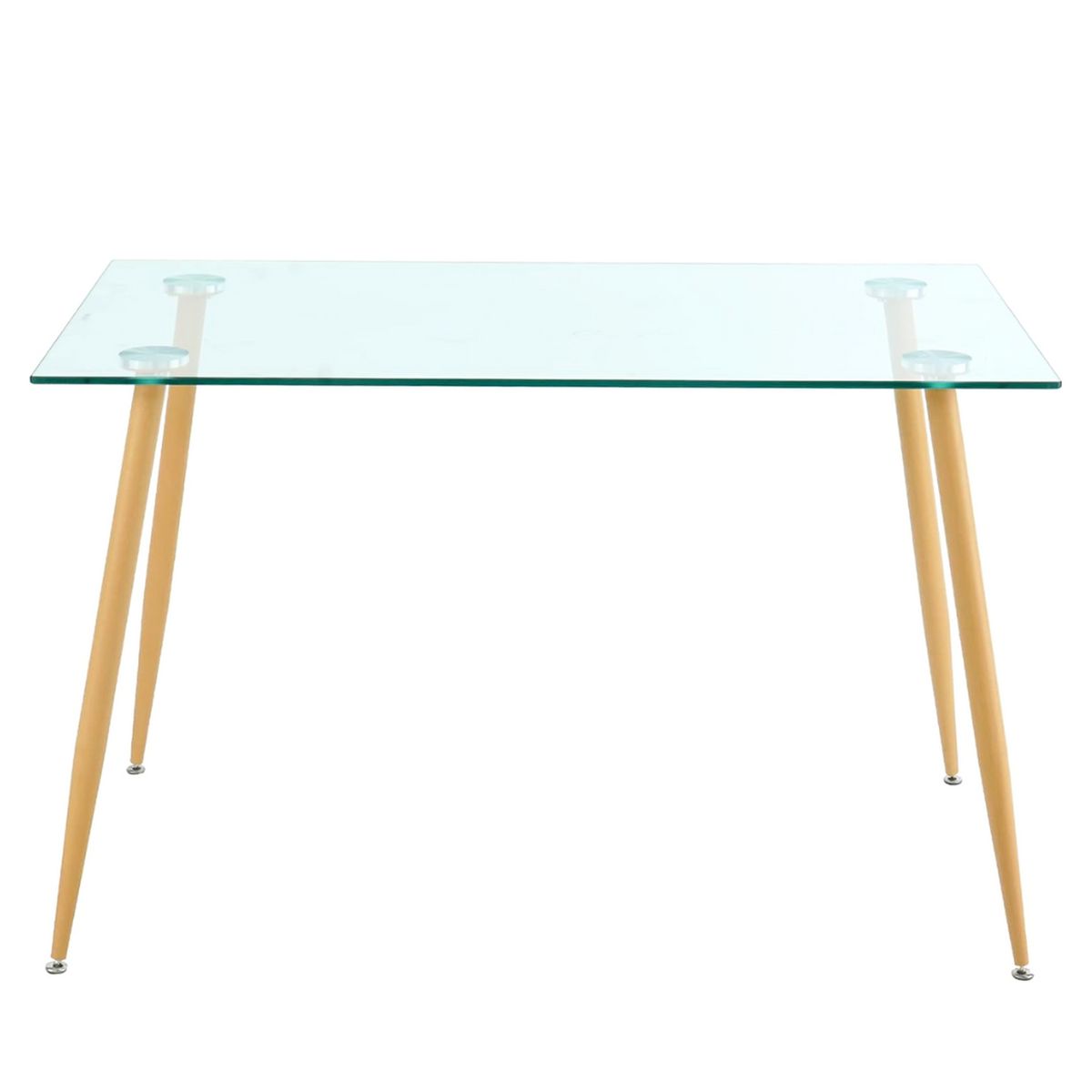 PANDALINO - Mesa Rectangular Vitreo 130x80 - Vidrio Templado - Diseño Nórdico