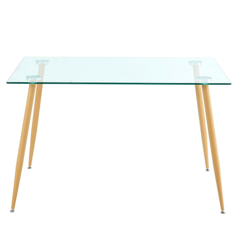 PANDALINO - Mesa Rectangular Vitreo 130x80 - Vidrio Templado - Diseño Nórdico -