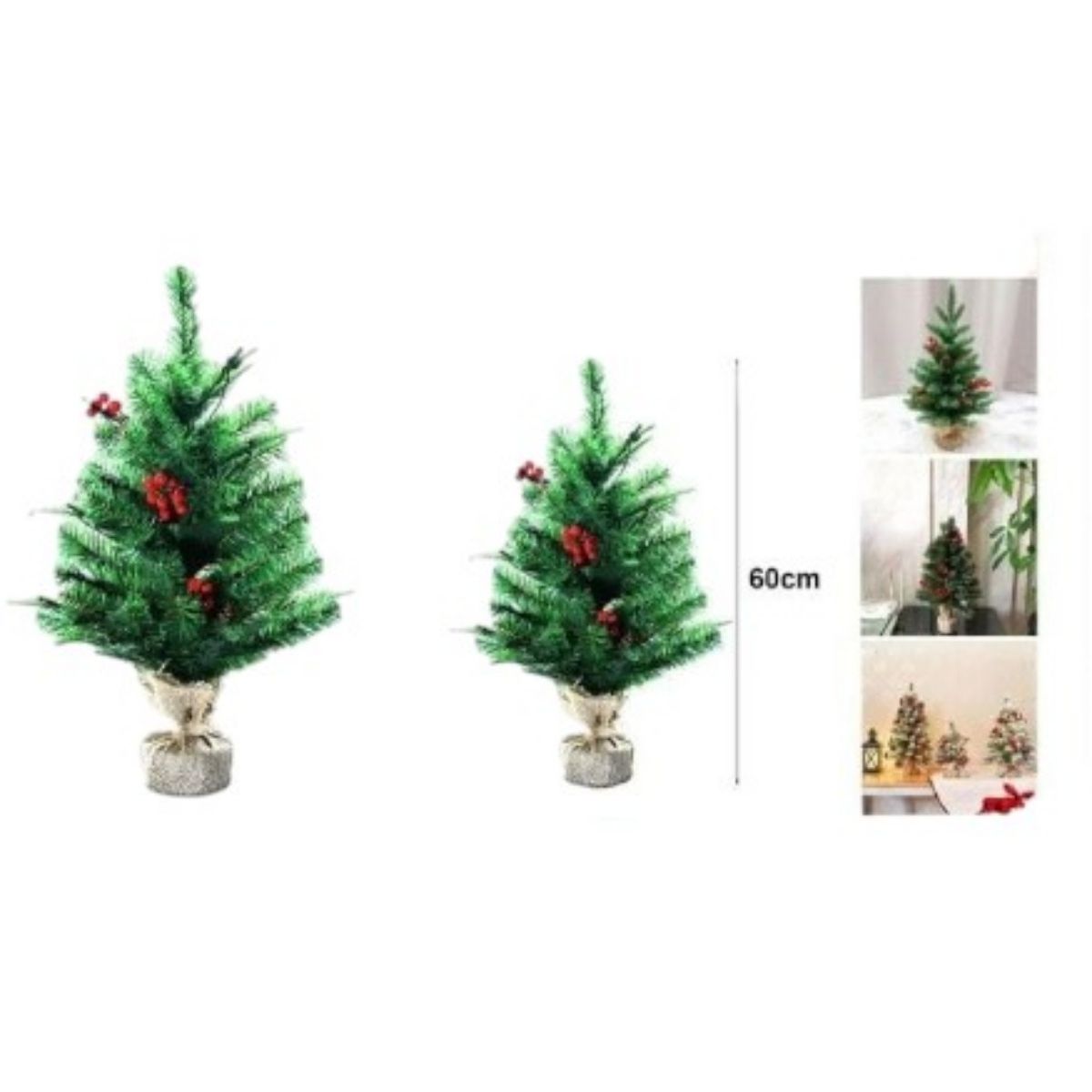 OEM - ARBOL DE NAVIDAD DECORADO MESA NAVIDEÑO 60 CM