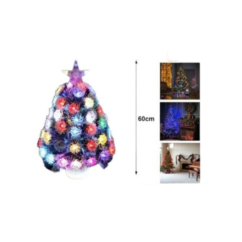 OEM - ARBOL DE NAVIDAD MESA NAVIDEÑO CON ESTRELLA LUCES 60 CM