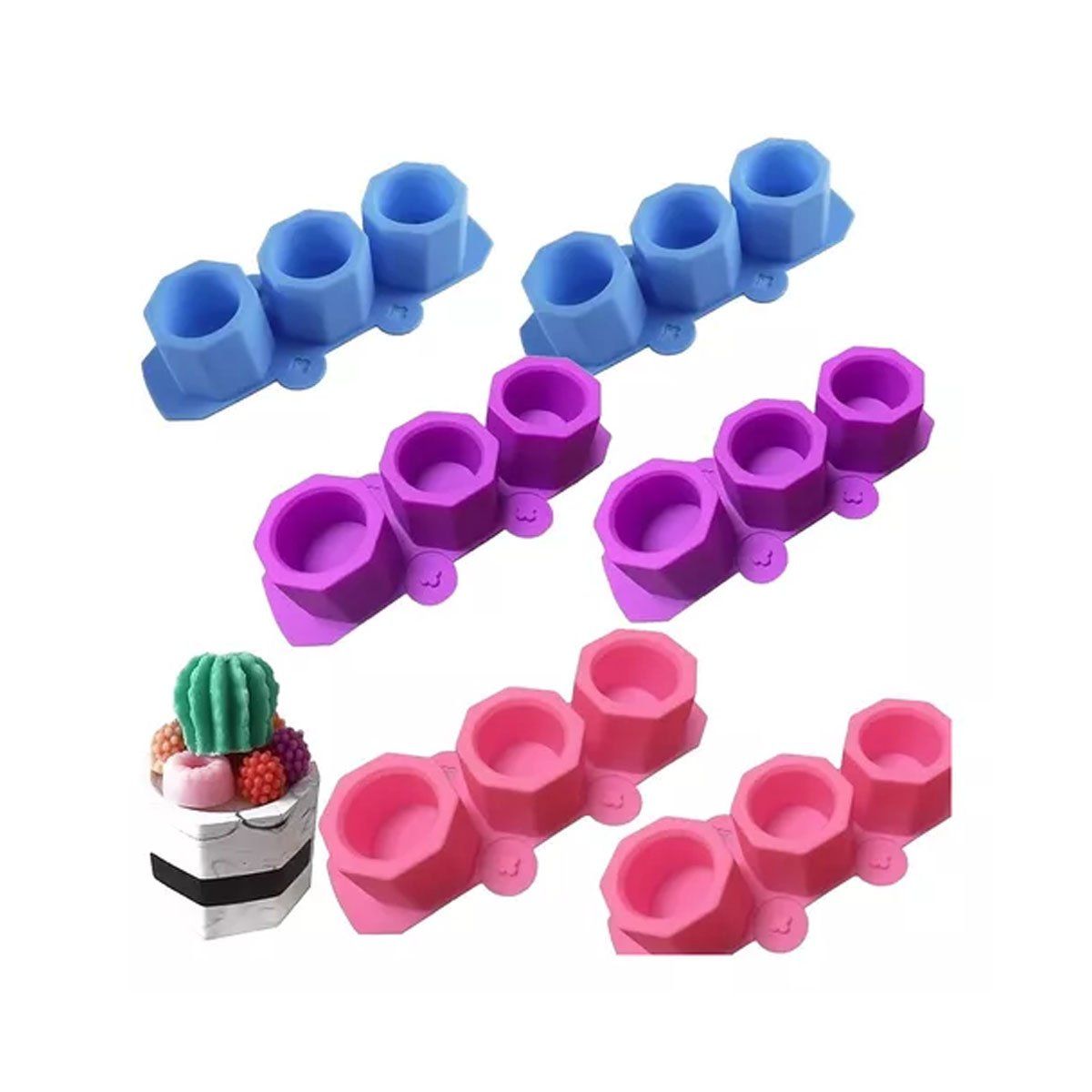 EDWINAYY - Noa 6 Molde Silicona Maceteros Yeso Cemento Suculentas Vela