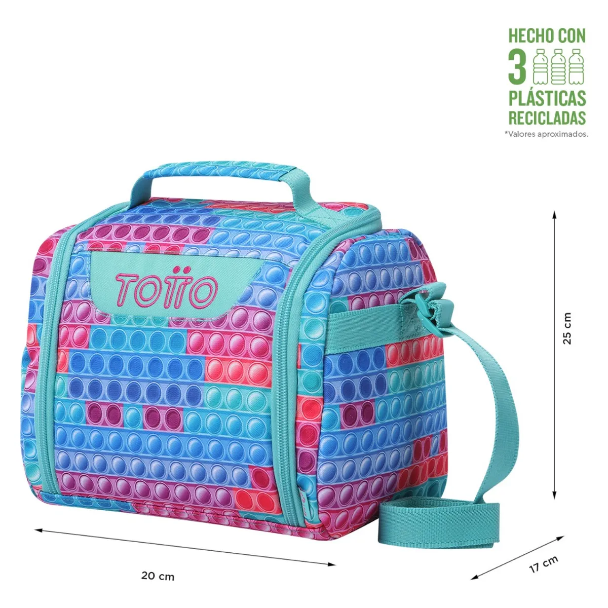 TOTTO - Totto Lonchera Térmica Escolar Niña Rpet Impermeable Eco007