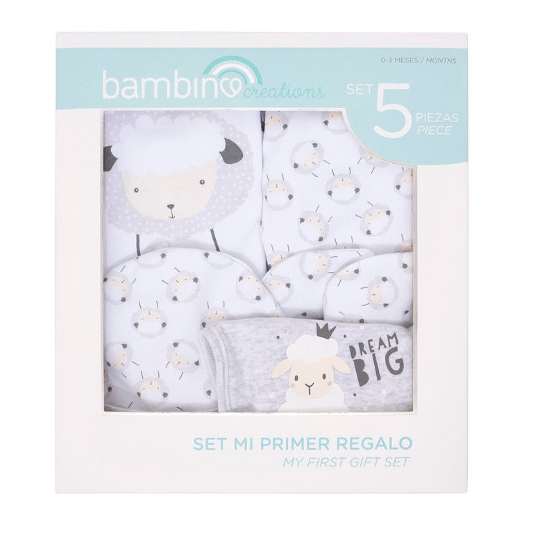 Set 5 Piezas Mi Primer Regalo Gris TALLA UNICA