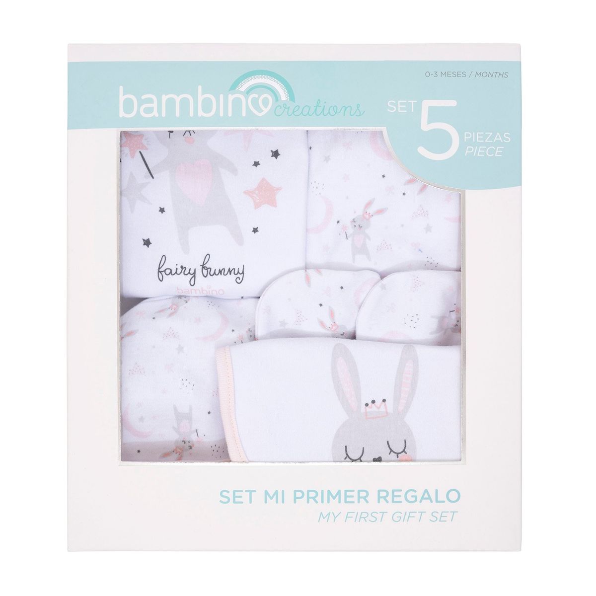 BAMBINO - Baby Gift Bambino Set 5 Piezas Blanco Ovejas Niña