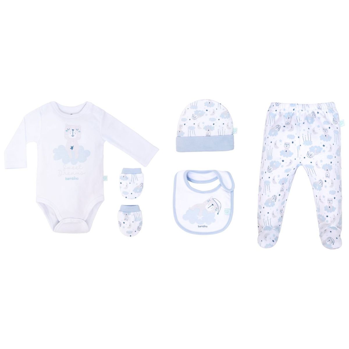 BAMBINO - Baby Gift Bambino Set 5 Piezas Blanco Oso Niño