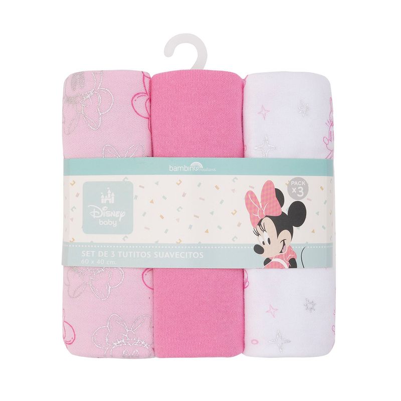 BAMBINO - Set 3 Tutitos Suavecitos Rosado Carita Minnie Niña
