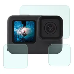 TELESIN - Kit De 3 Láminas de Vidrio Templado Para Gopro Hero 9 10 11 12 -