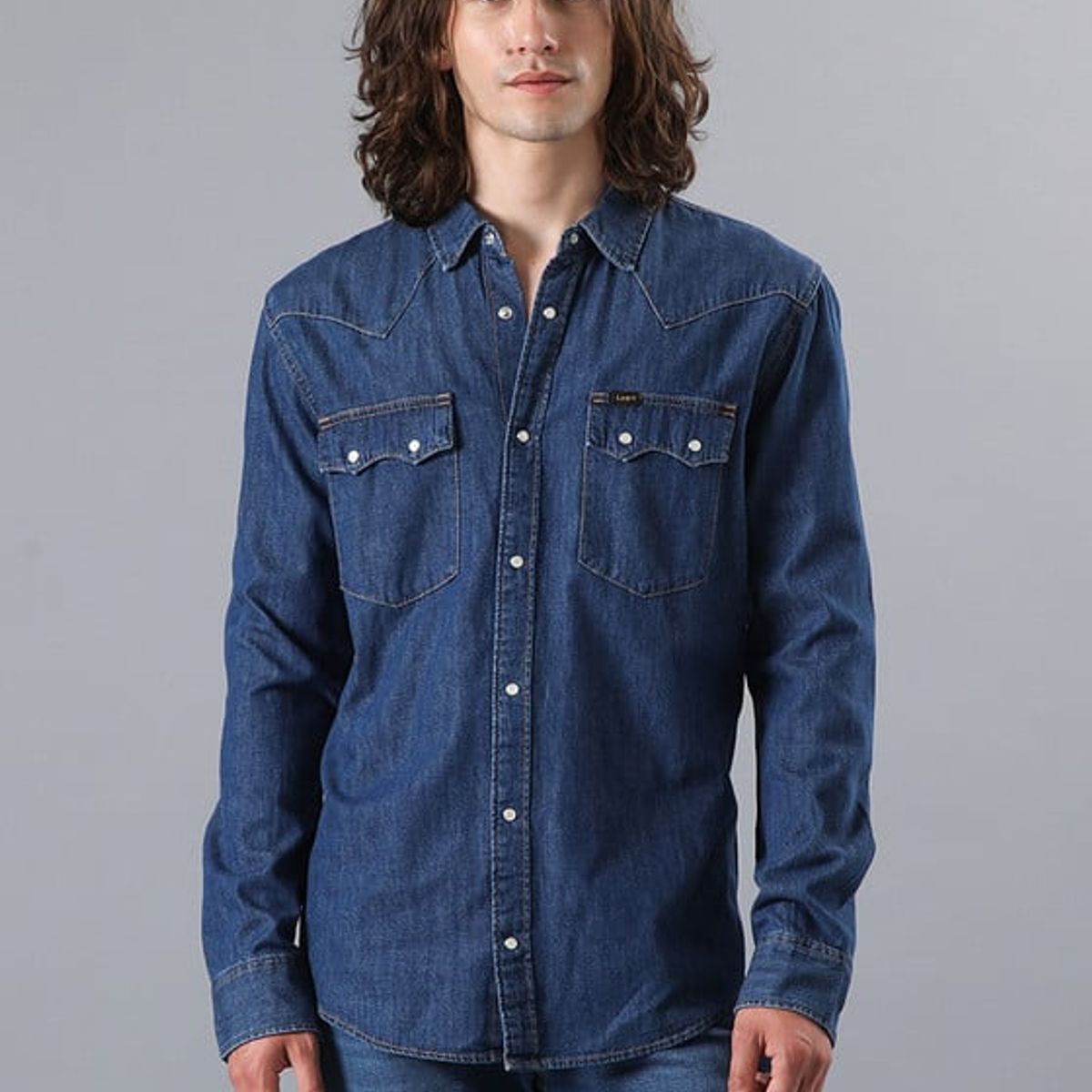 LEE - Camisa Regular Lee Western Azul Oscuro