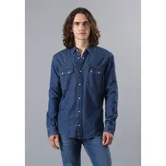 LEE - Camisa Regular Western Azul Oscuro