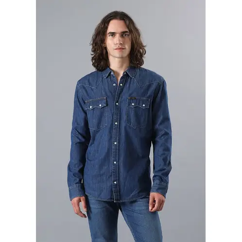 LEE - Camisa Regular Western Azul Oscuro