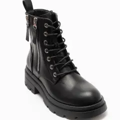 HERIEL - Botín Combat Negro para Mujer 22-20