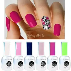 FLAMENCO - Set de 6 esmaltes semipermanentes secado uv larga duración