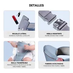 GENERICO - Mochila Porta Bebé Cánguro Ergonómico 15 Posiciones 48 Meses