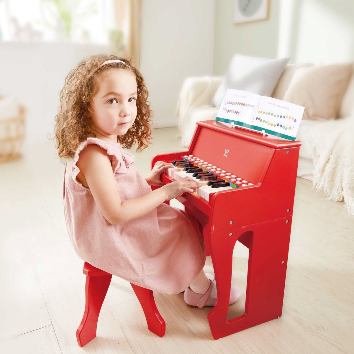 HAPE - Learn with Lights Red Piano with Stool