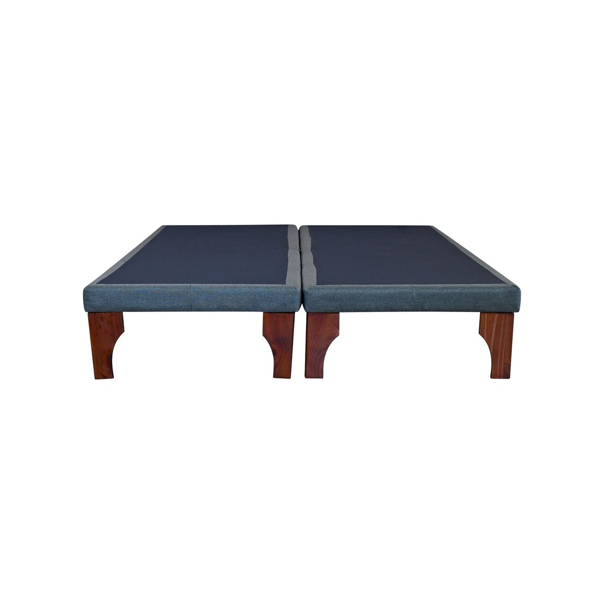 BLOCCARE - Base De Cama 2 Plazas div. Box 8 cm L190 cm con Patas De Madera 24 cm