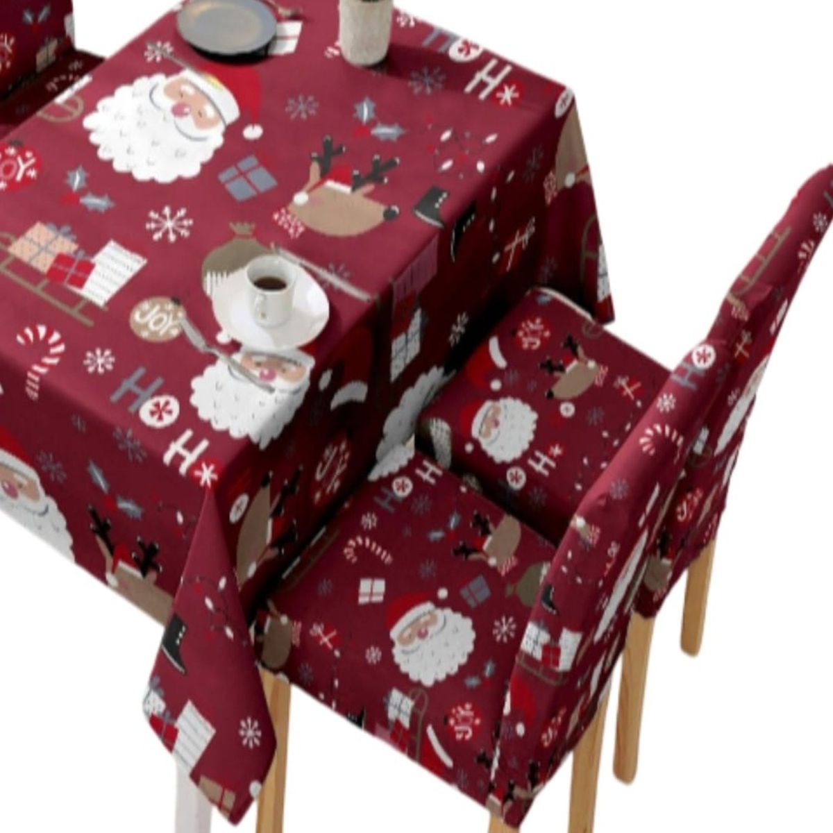 GENERICO - Mantel y Fundas de Sillas Navidad 7 Piezas Decoración 31O7