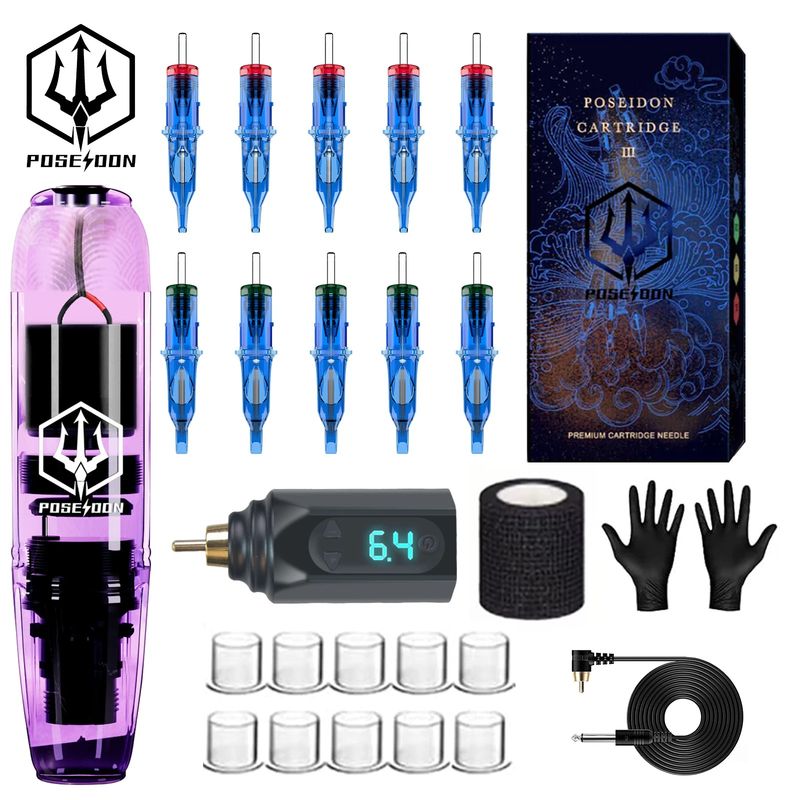 GENERICO - Kit de Tatuaje POSEIDON Inalambrico
