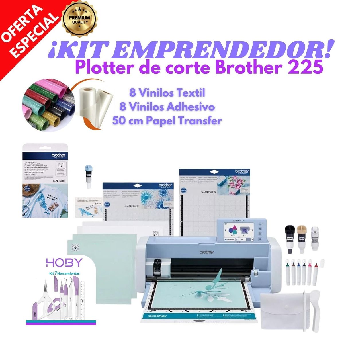 BROTHER - Plotter de corte ScanNCut 225 Brother + Kit Cuchilla de Vinilos + Nicapa