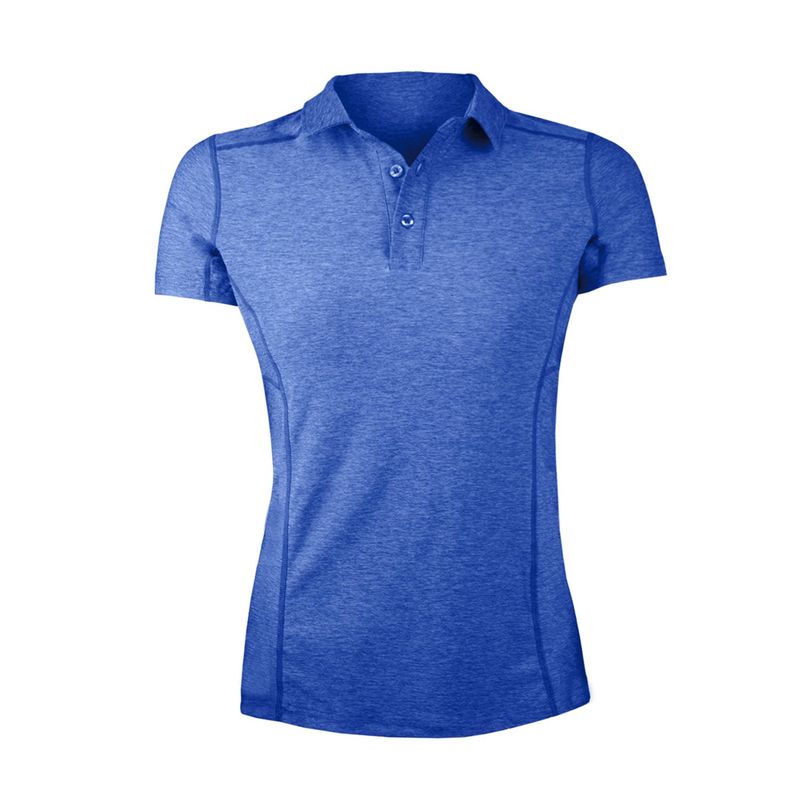 ANDESLAND OUTDOOR APPAREL - Polera Dry Fit Manga Corta Con Cuello Cape Azulino Mujer