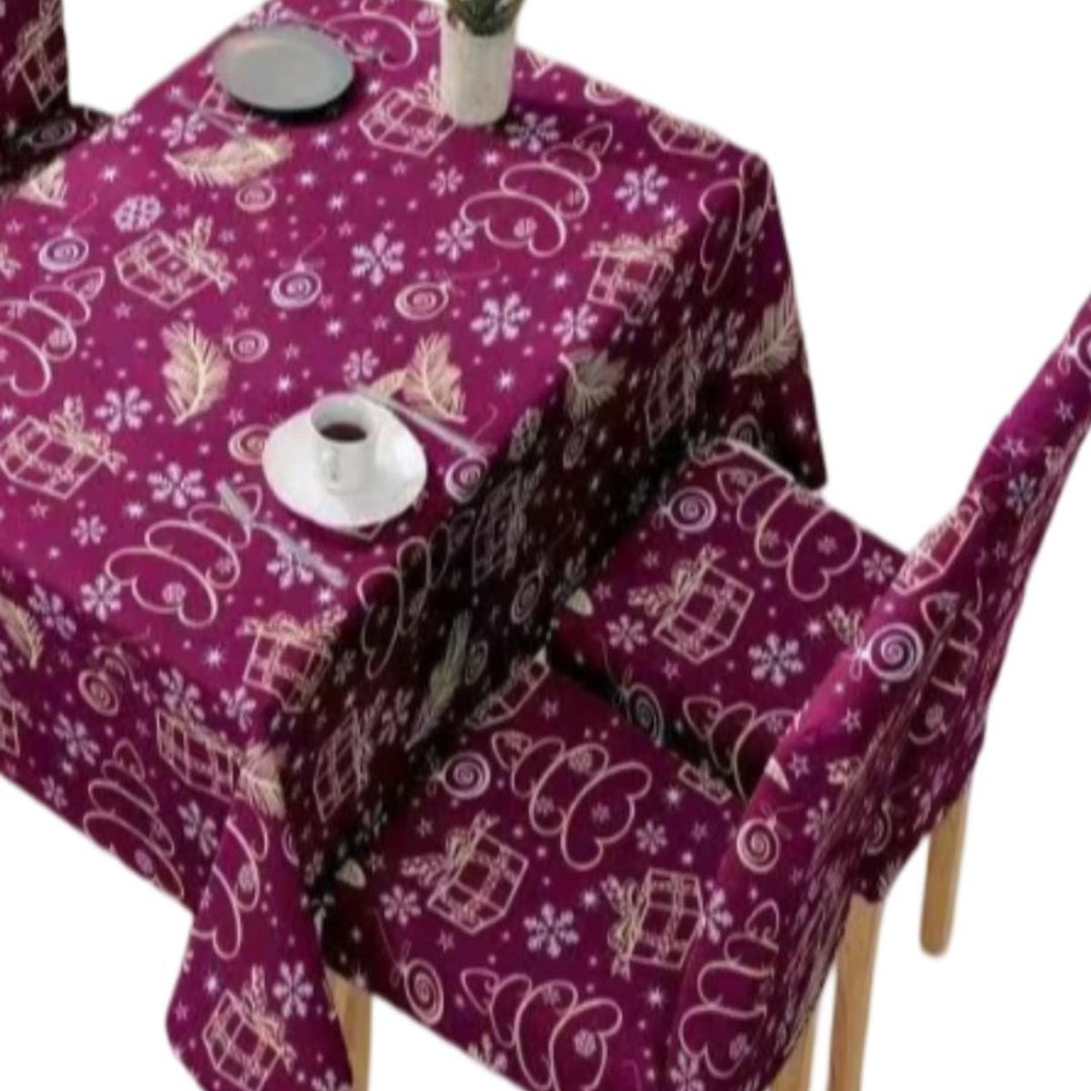 GENERICO - Mantel y Fundas de Sillas Navidad 7 Piezas Decoración 31O4