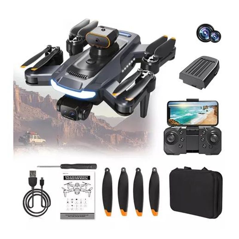 GENERICO - Drone Falcon 1808 con optical flow Full HD FPV selfie negro