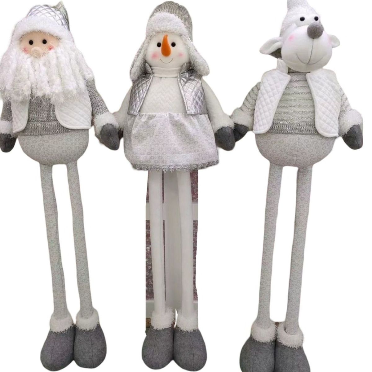 GENERICO - Set 3 Muñecos Navideños Patas Largas Ajustables 30o4