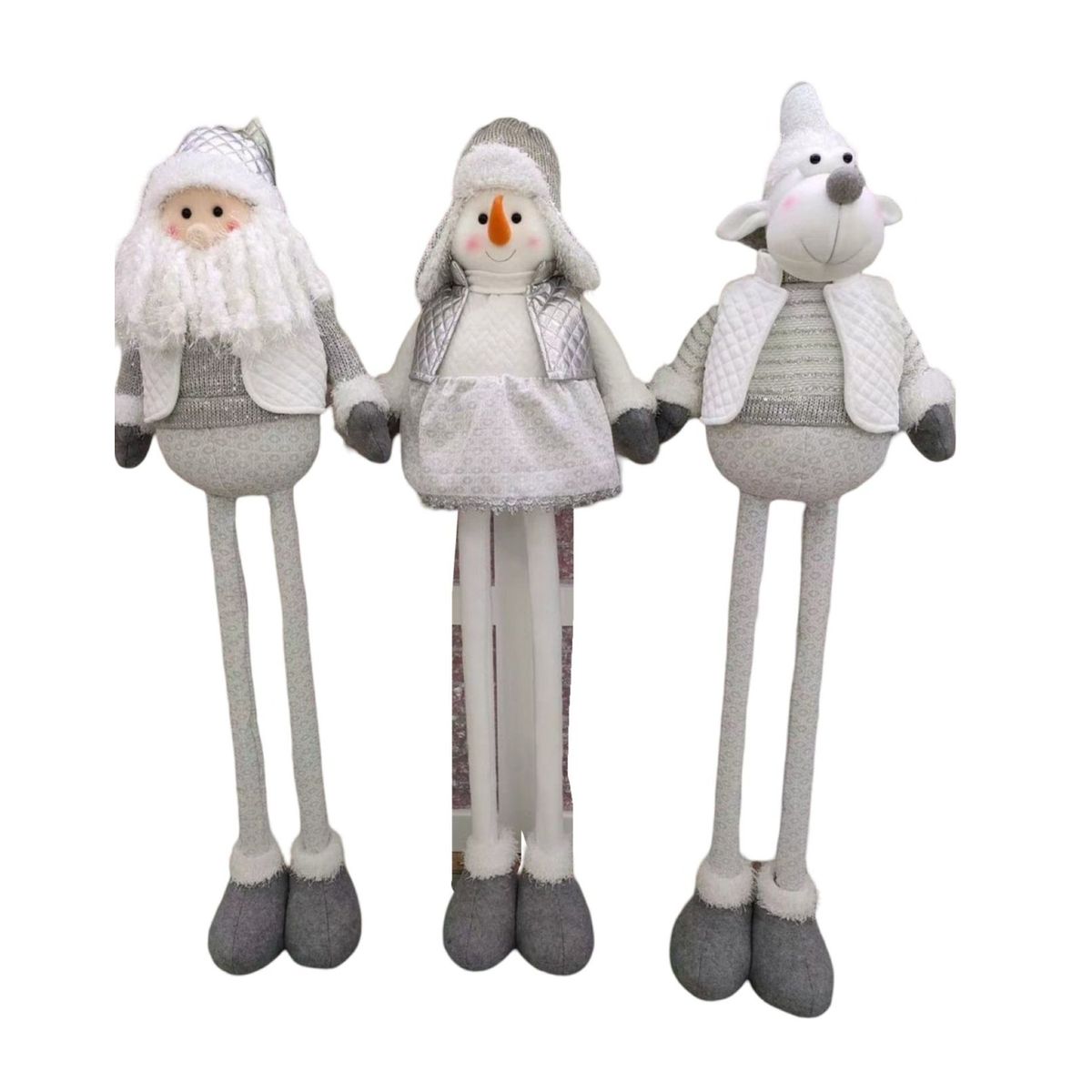 GENERICO - Set 3 Muñecos Navideños Patas Largas Ajustables 30o4