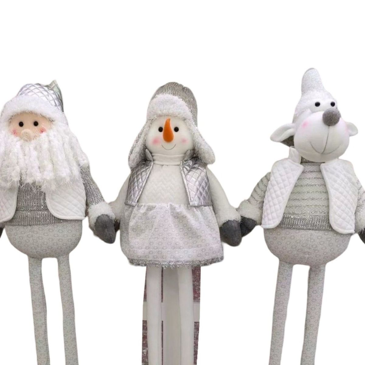 GENERICO - Set 3 Muñecos Navideños Patas Largas Ajustables 30o4