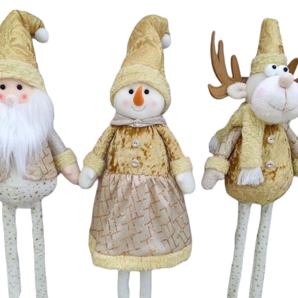 GENERICO - Set 3 Muñecos Navideños Patas Largas Ajustables 30o3