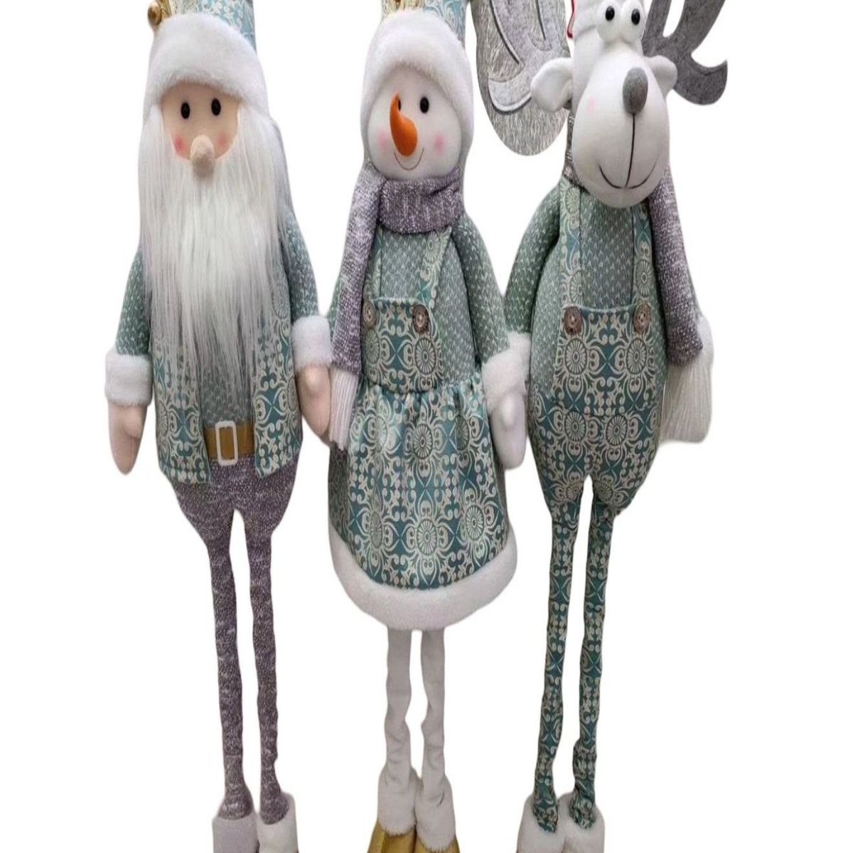 GENERICO - Set 3 Muñecos Navideños Patas Largas Ajustables 30o2