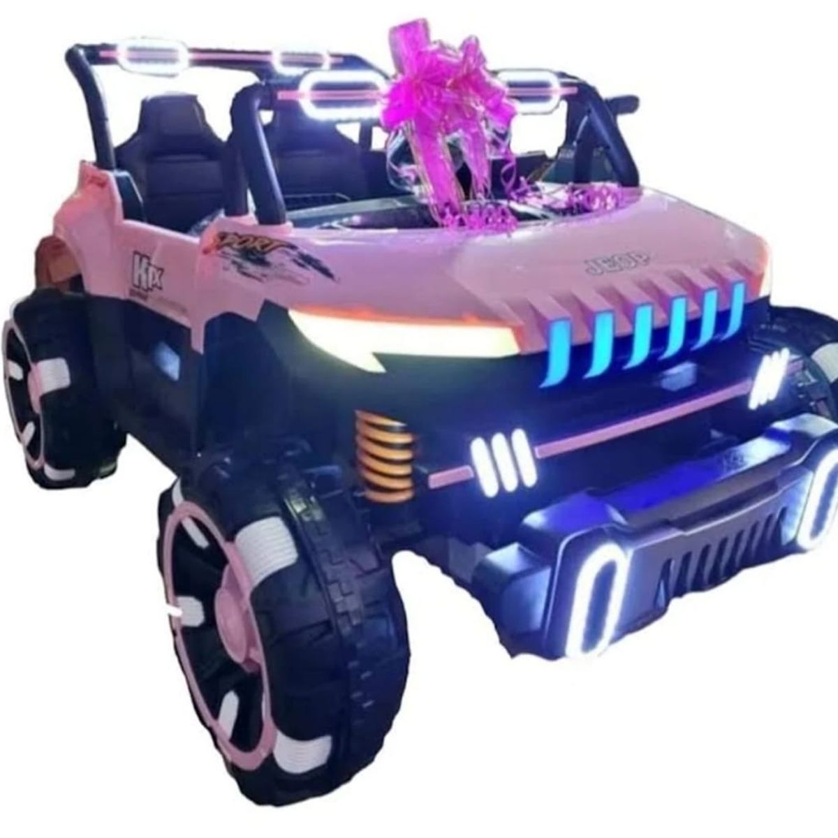 GENERICO - Jeep Electrico 4x4 Con Luces Led Para Niños Rosado