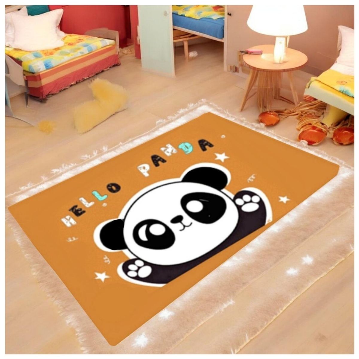 AUCKLAND OUTDOOR - Alfombra Infantil Panda 80X120 Cm Tapete Dormitorio