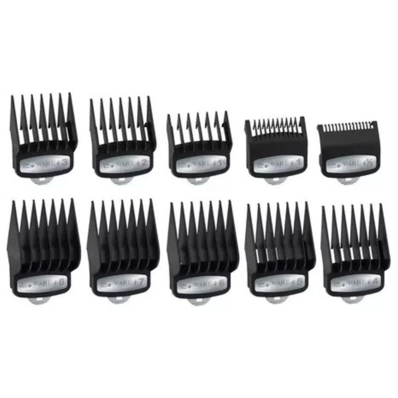 WAHL - Set Peines De Alza Guia Wahl Premium Metalico X 10 U Color Negro