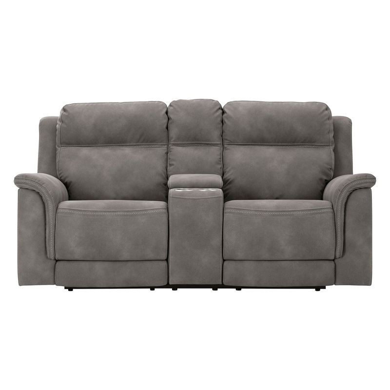 ASHLEY - Sofá reclinable 2 cuerpos Next-Gen slate con consola