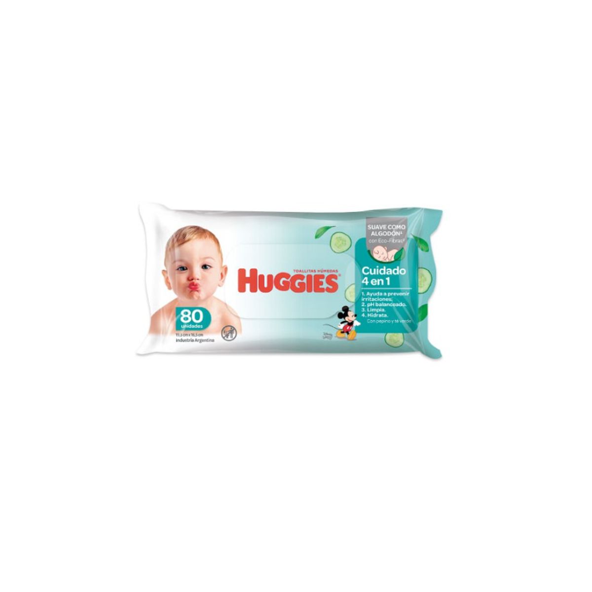 HUGGIES - TOALLITAS HUMEDAS NATURAL CARE TAPA 4EN1 X 80 UDS