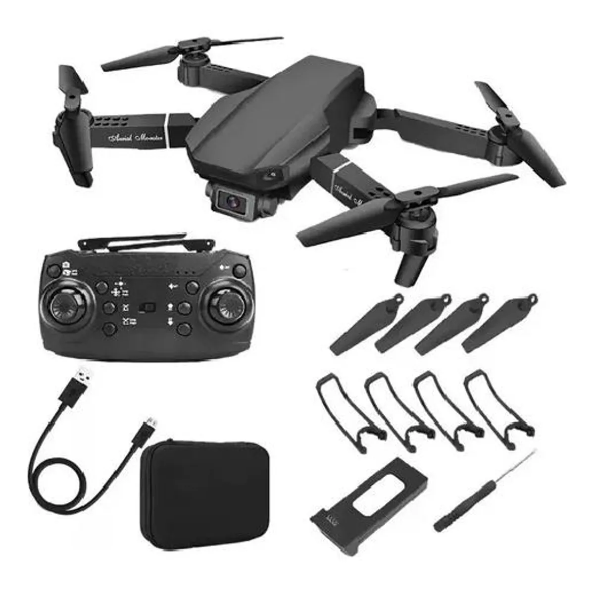 GENERICO - Drone con cámara plegable dron barato resistente negro