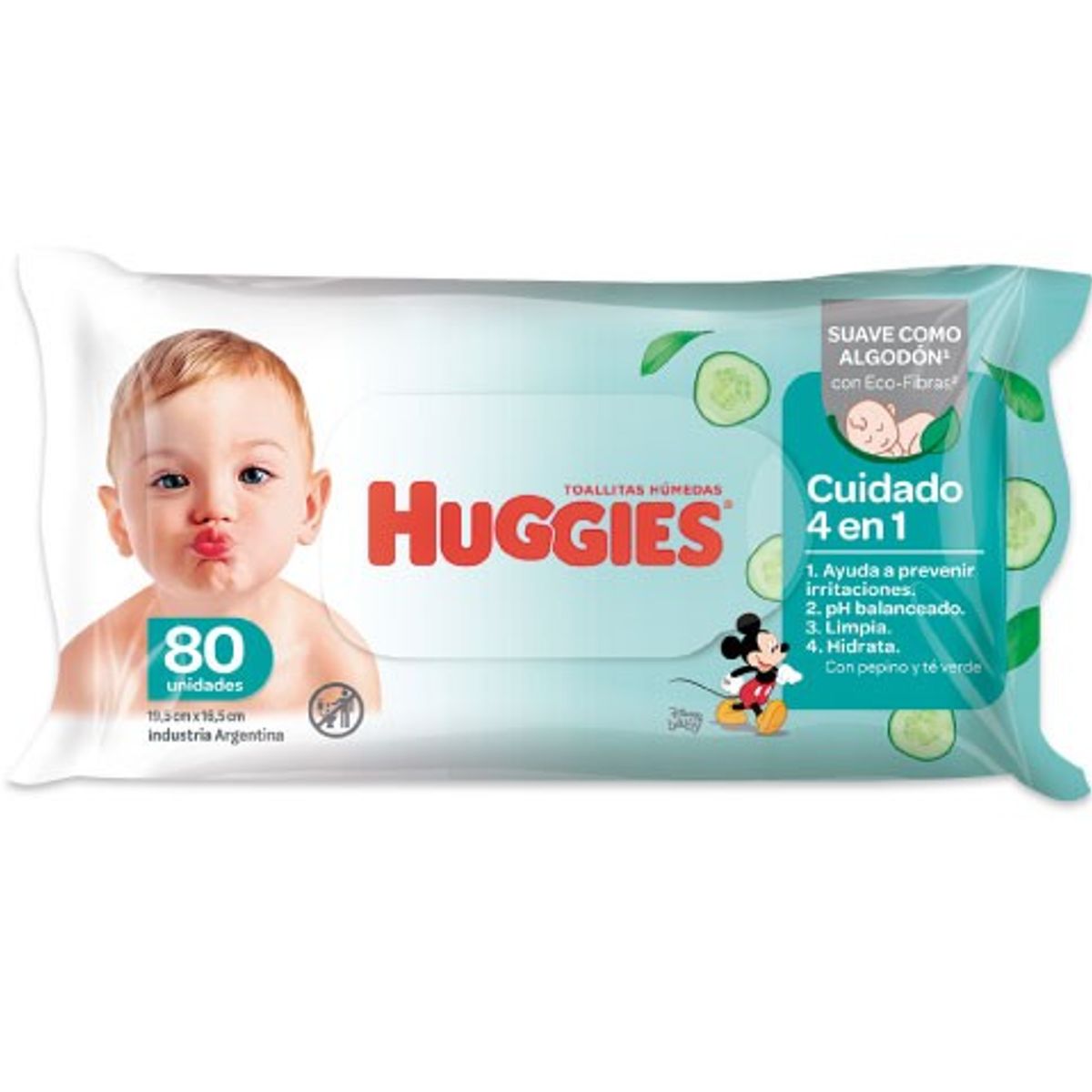 HUGGIES - TOALLITAS HUMEDAS NATURAL CARE TAPA 4EN1 10X 80 UDS