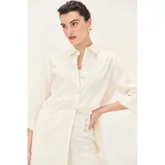 MA GRIFFE - Tapado Camisero Lino Crudo Magriffe