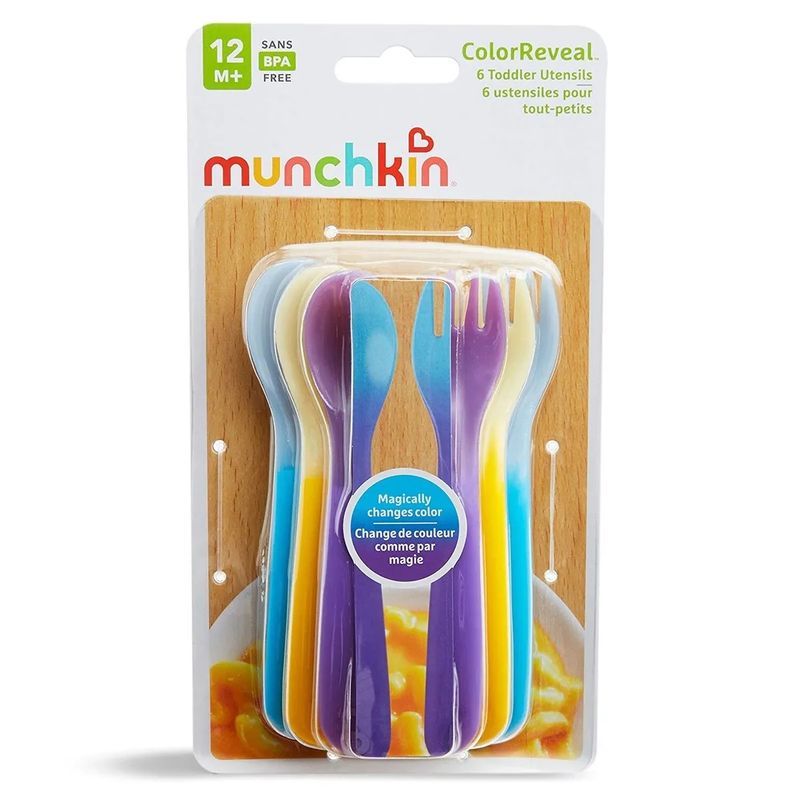 MUNCHKIN - Set Tenedor Y Cucharas Cambian De Color 6pcs Munchkin