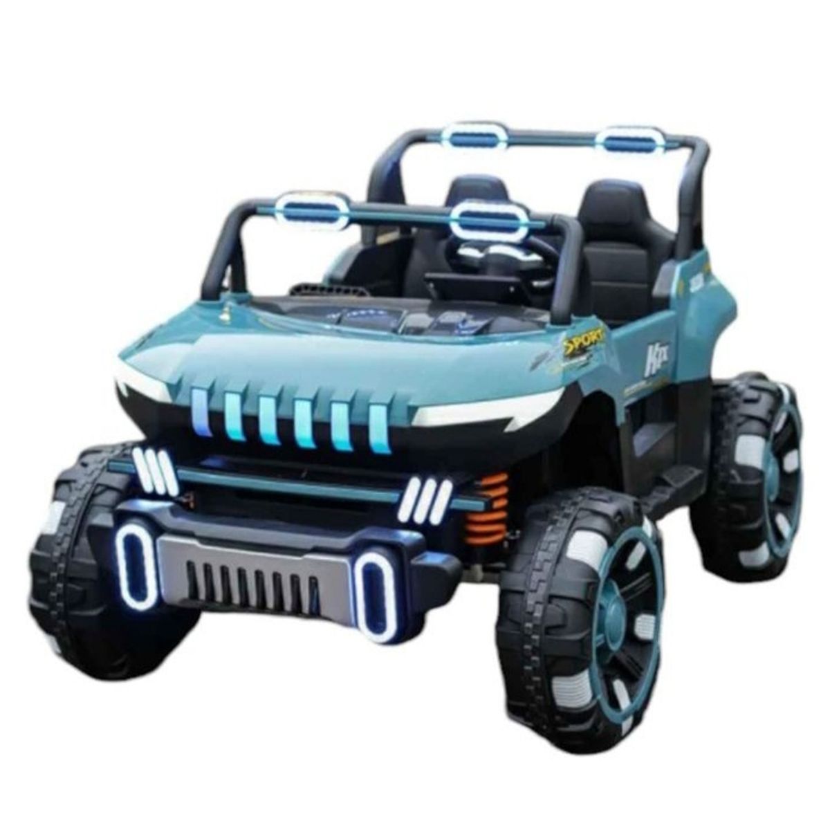 GENERICO - Jeep Electrico 4x4 Con Luces Led Para Niños Azul Acero