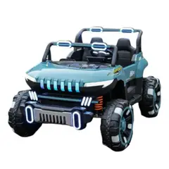 GENERICO - Jeep Electrico 4x4 Con Luces Led Para Niños Azul Acero