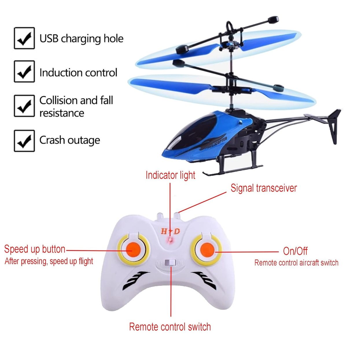 ATURE - Mini Helicóptero Drone Con Sensor Juguete Volador Para Niños